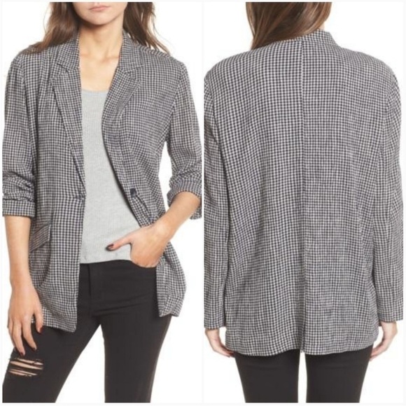 Nordstrom BP Gingham Boyfriend Blazer NWT - Picture 1 of 9